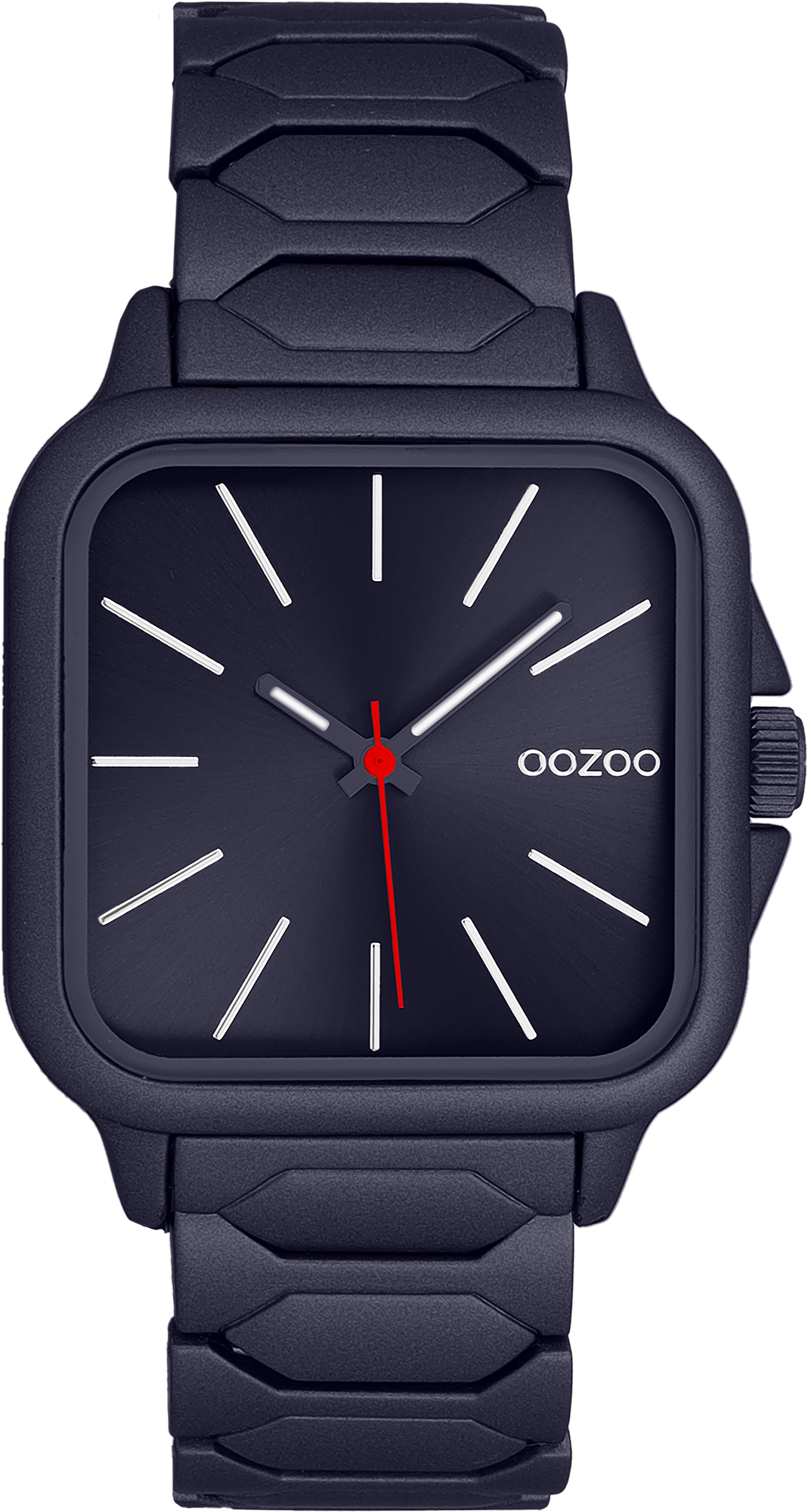 Dark blue OOZOO watch with stainless steel bracelet - C11663